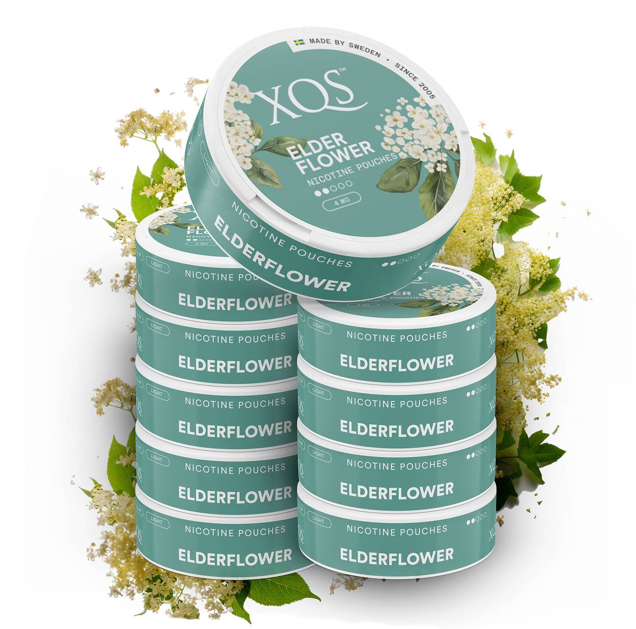 10 Cans XQS Elderflower 4mg