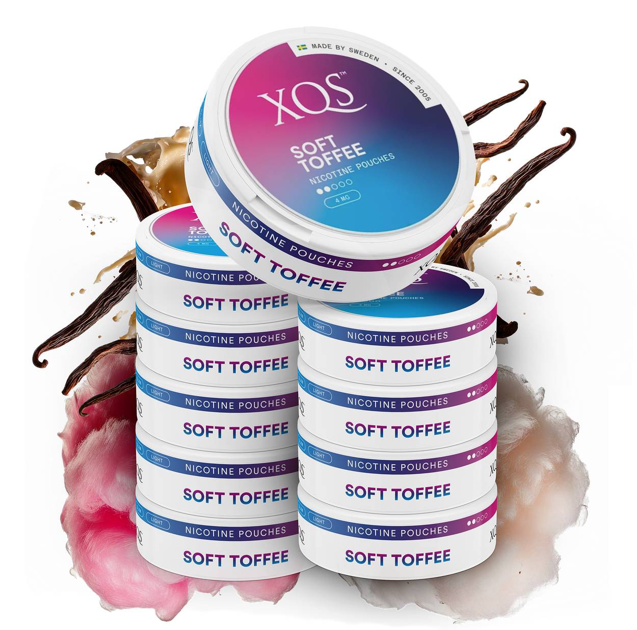 10 Cans XQS Soft Toffee 4mg