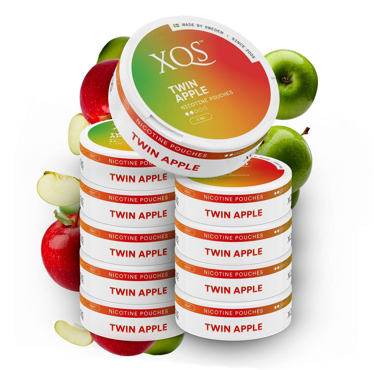 10 Cans XQS Twin Apple 4mg