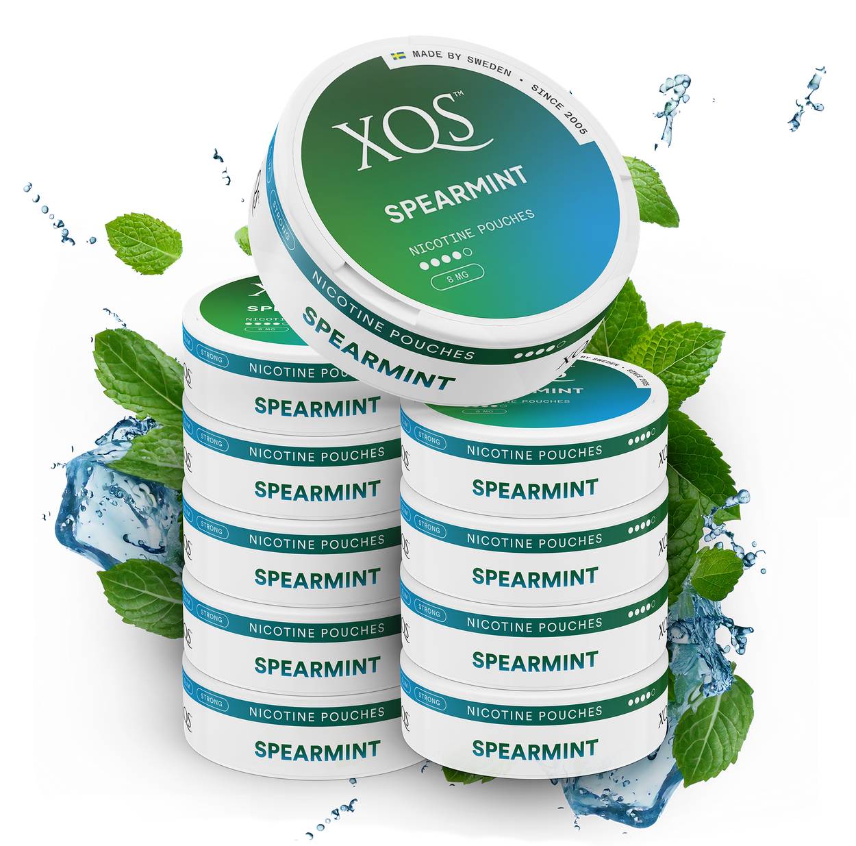10 Cans XQS Spearmint Strong