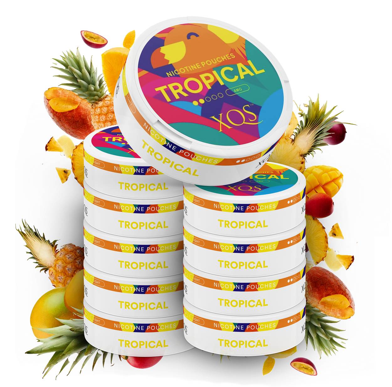 10 Cans XQS Tropical 4mg