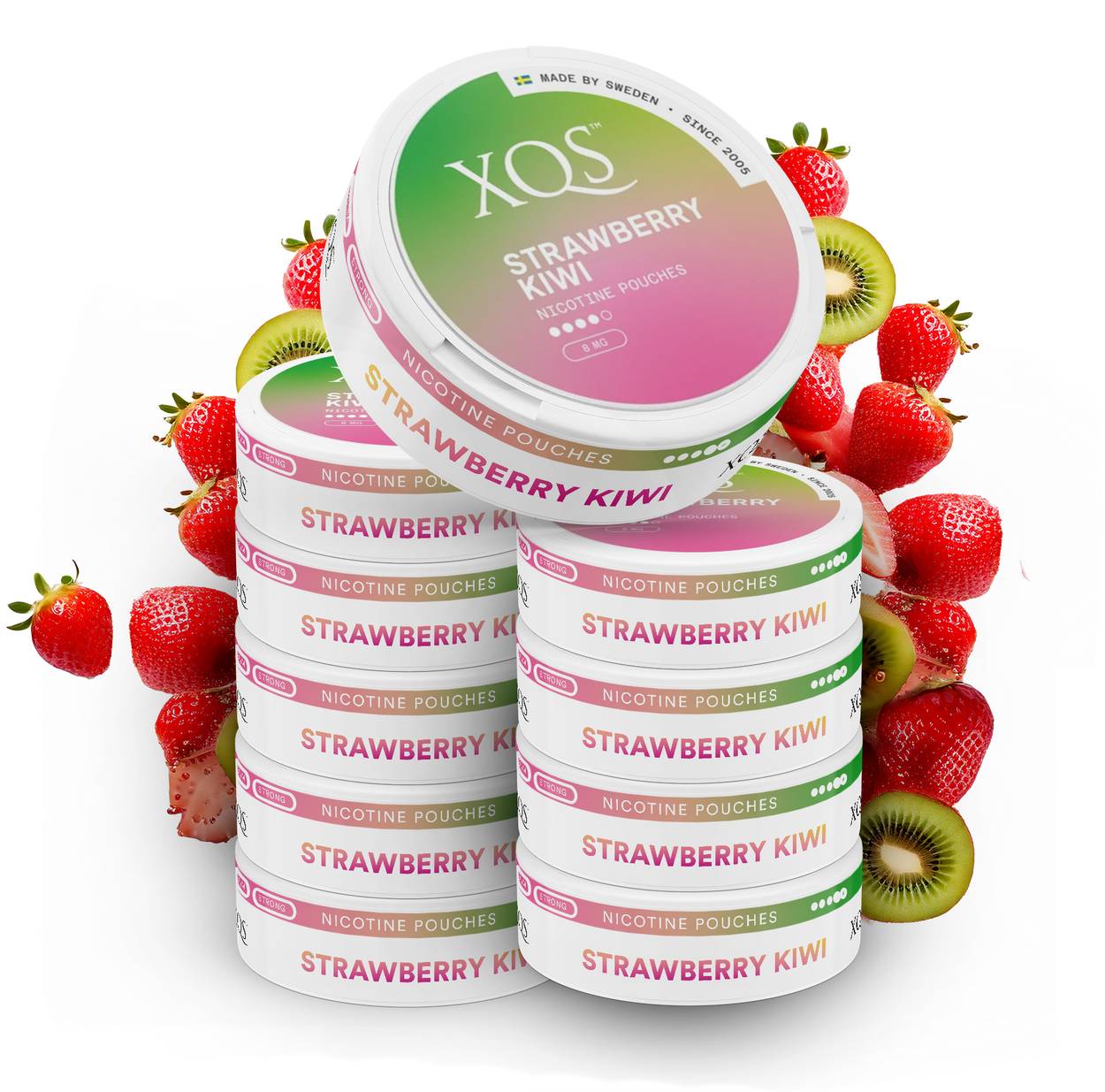 10 Cans XQS Strawberry Kiwi Slim Strong