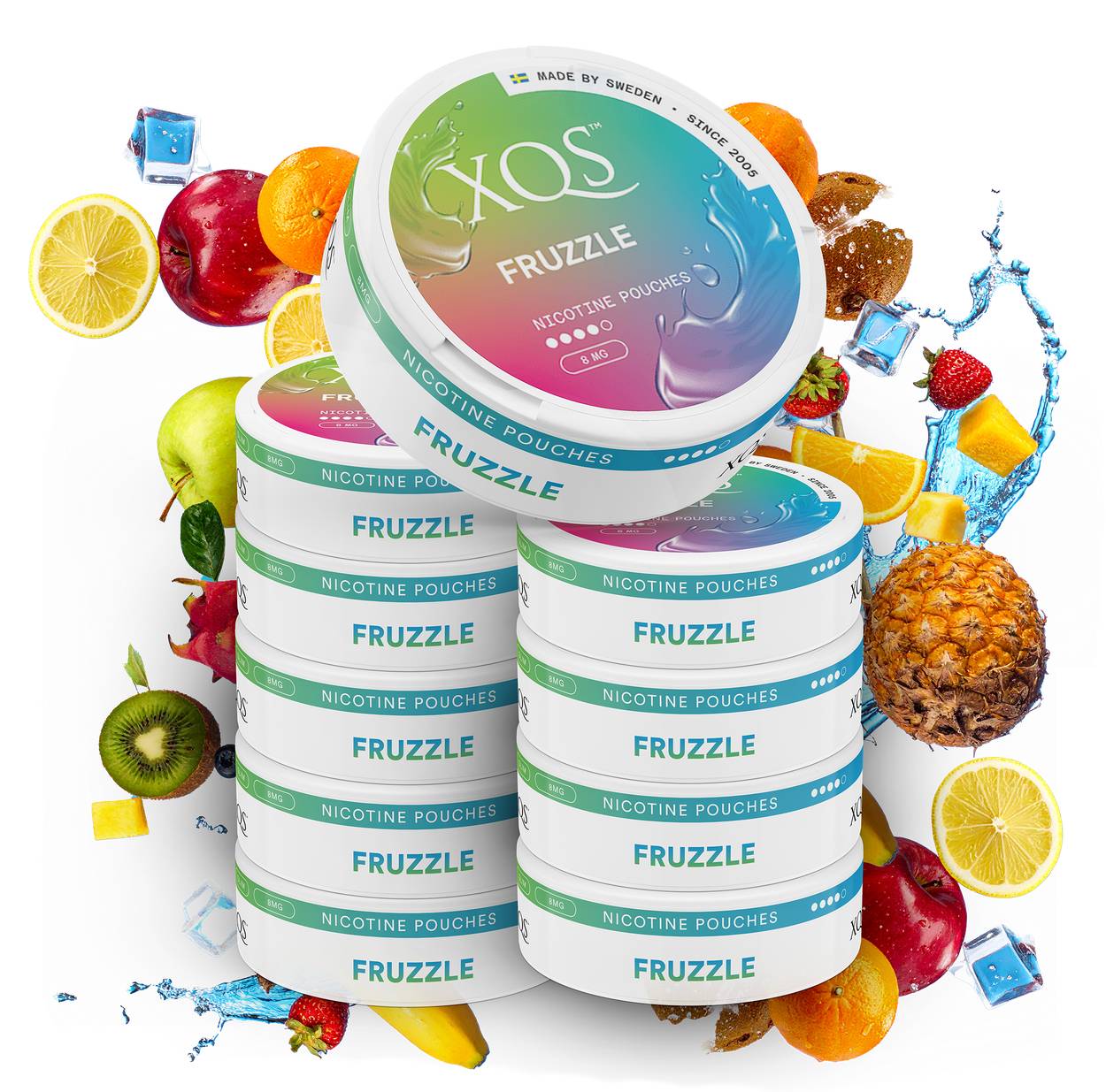 10 Cans XQS Fruzzle Strong