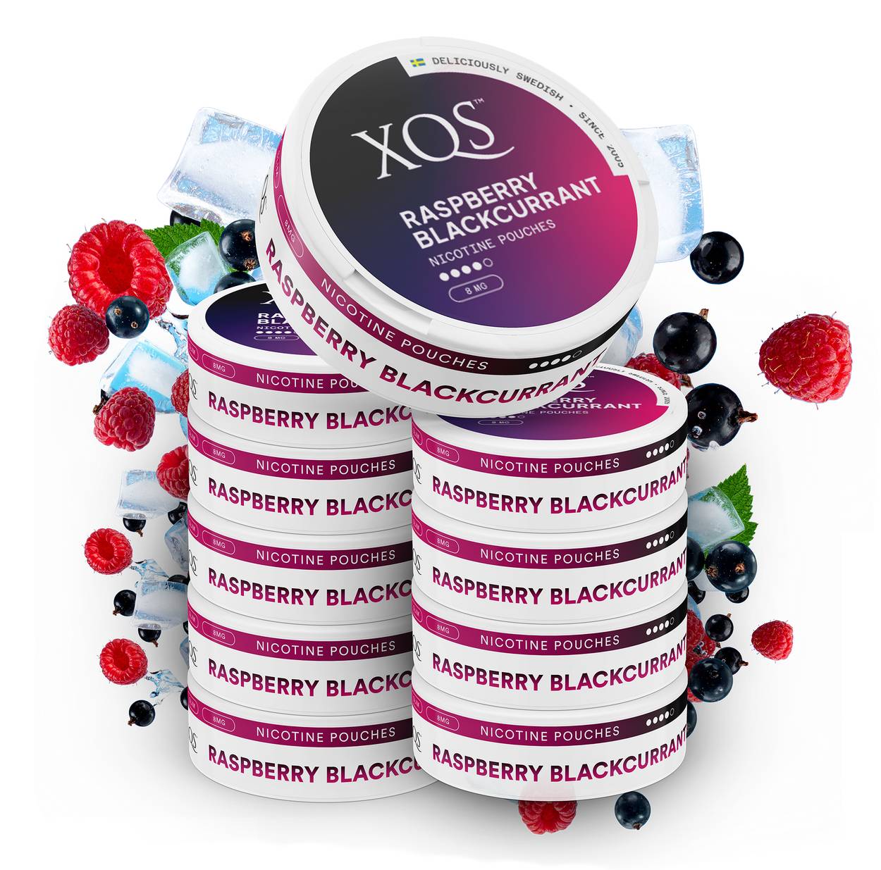 10 Cans XQS Raspberry Blackcurrant Strong