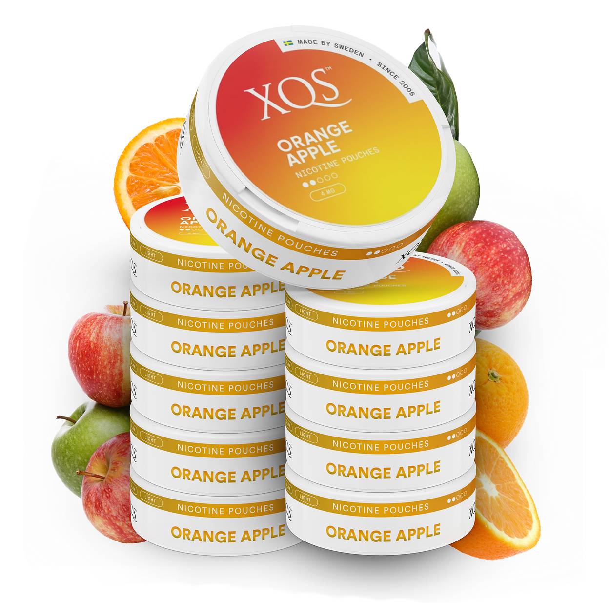 10 Cans XQS Orange Apple 4mg