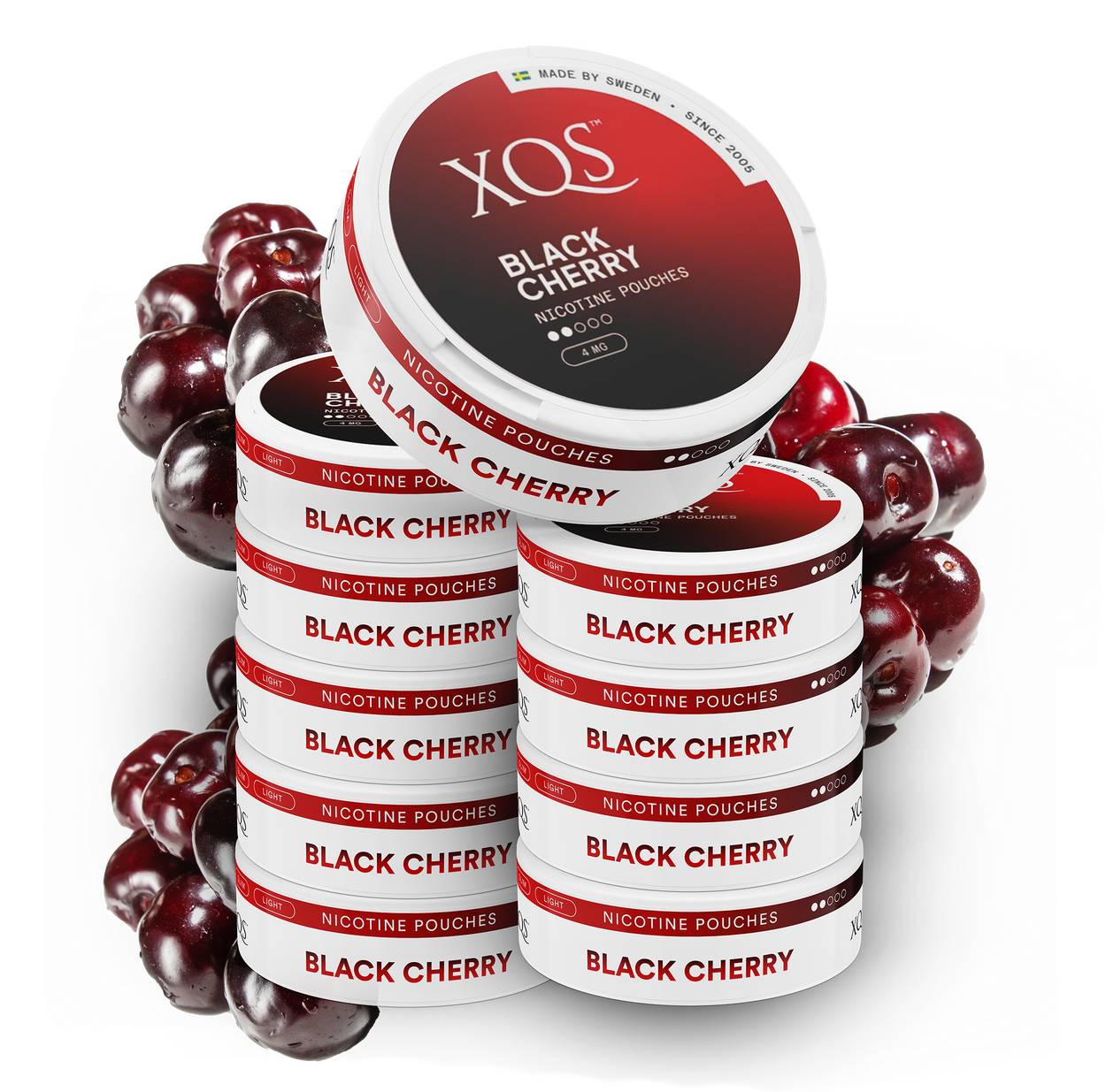 10 Cans XQS Black Cherry 4mg