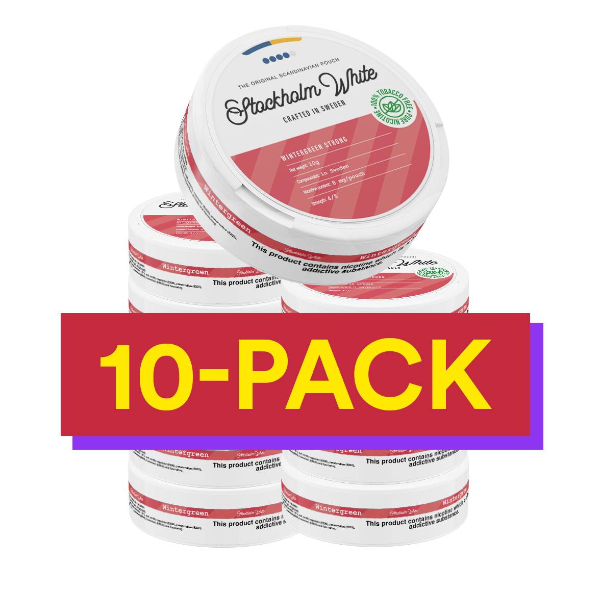 10x Stockholm White Wintergreen Strong