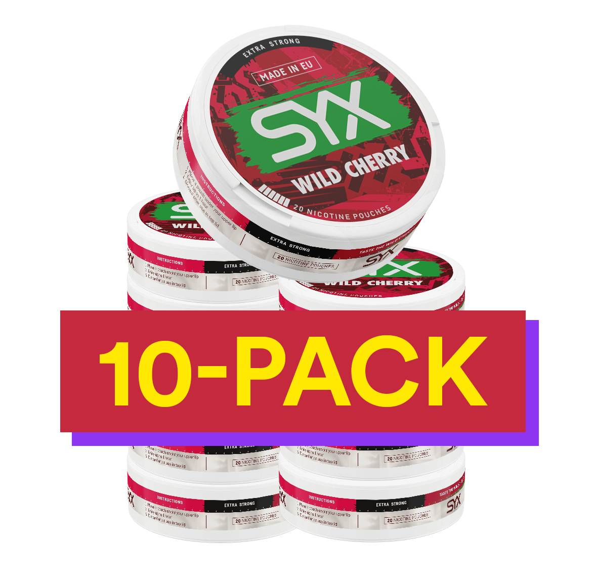 10x SYX Wild Cherry Xtra Strong