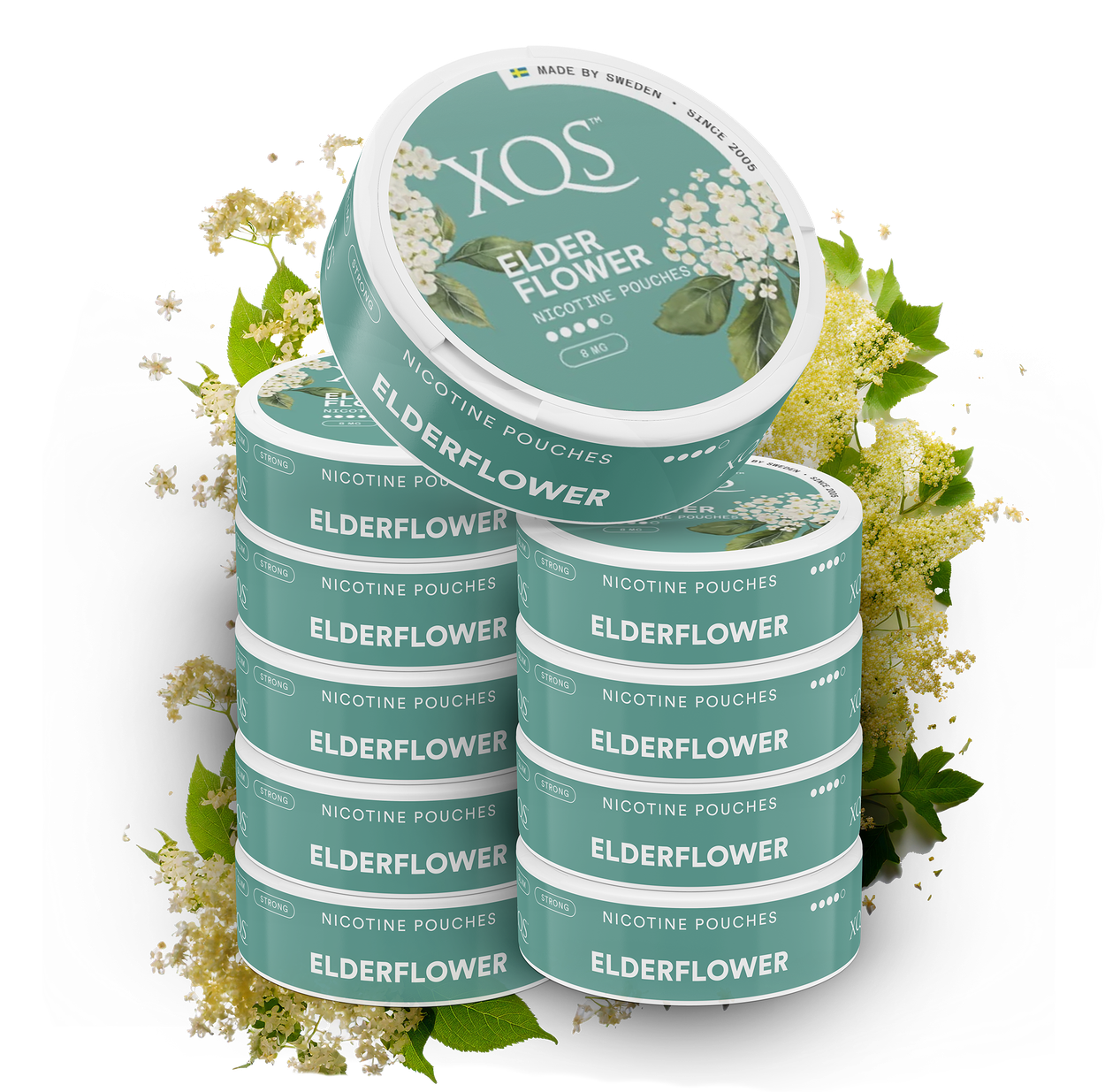 10 Cans XQS Elderflower Strong