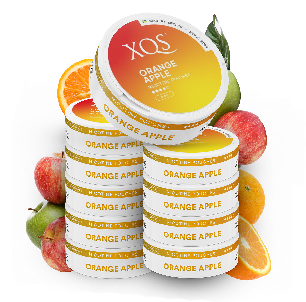 10 Cans XQS Orange Apple Strong