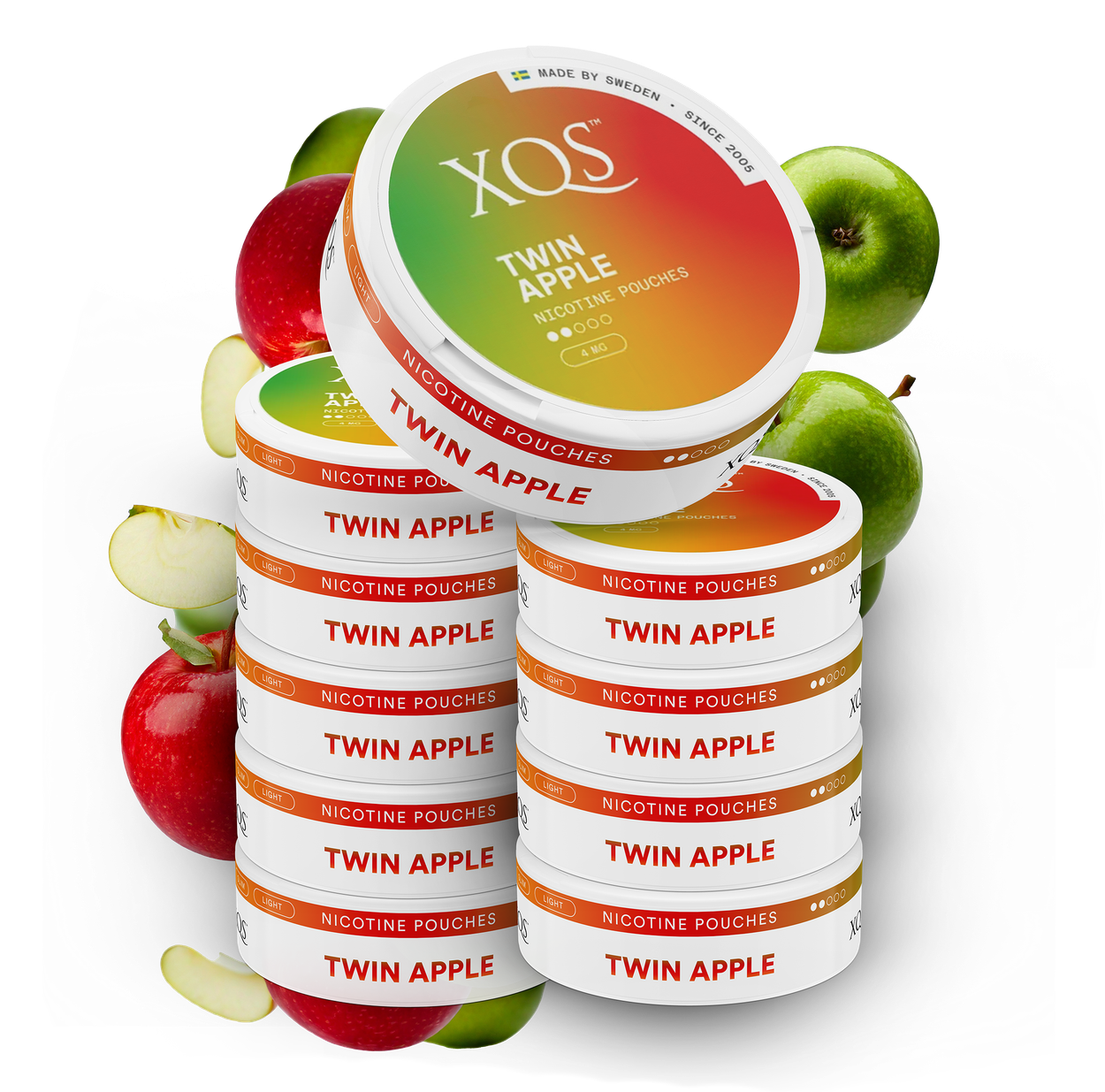 10 Cans XQS Twin Apple 4mg