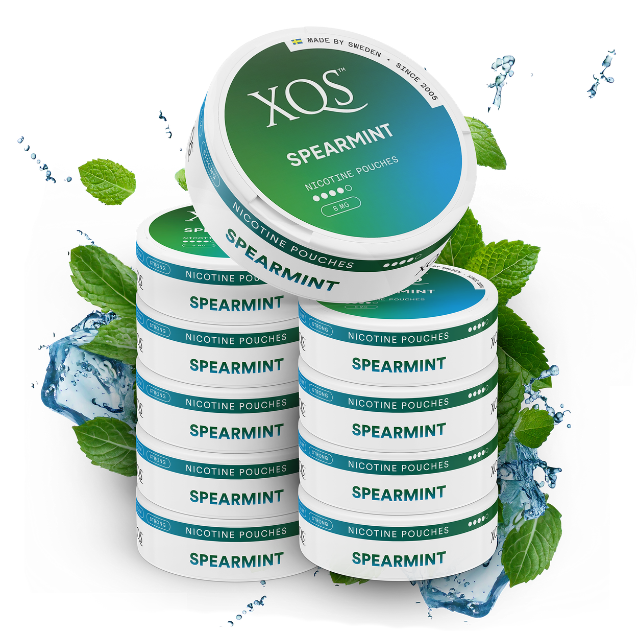 10 Cans XQS Spearmint Strong