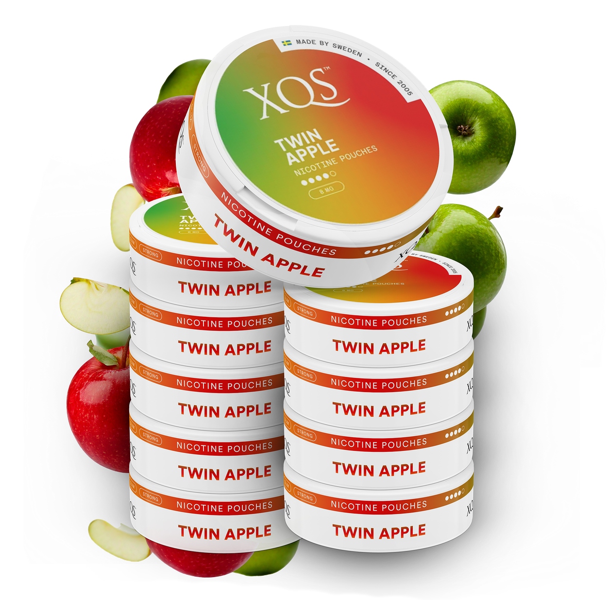 10 Cans XQS Twin Apple Strong