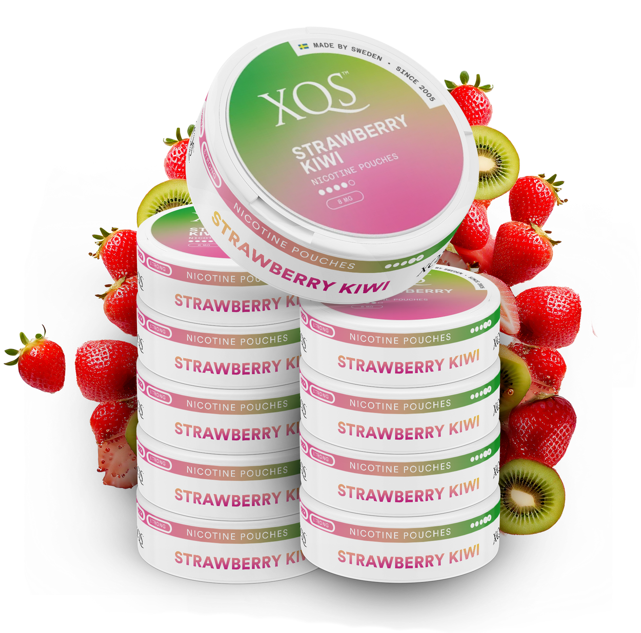 10 Cans XQS Strawberry Kiwi Slim Strong