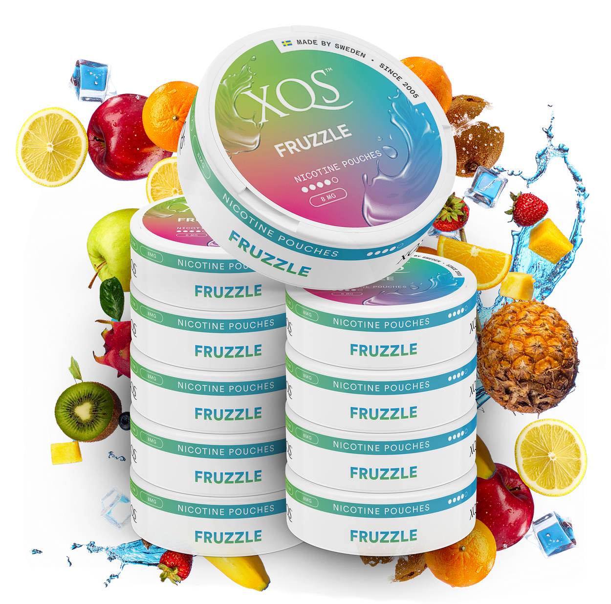 10 Cans XQS Fruzzle Strong