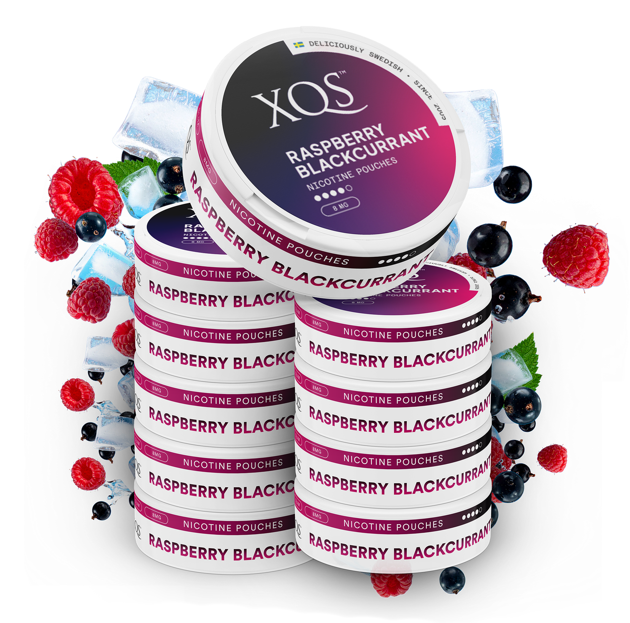 10 Cans XQS Raspberry Blackcurrant Strong