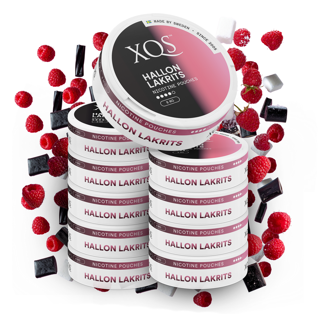 10 Cans XQS Hallon Lakrits Strong