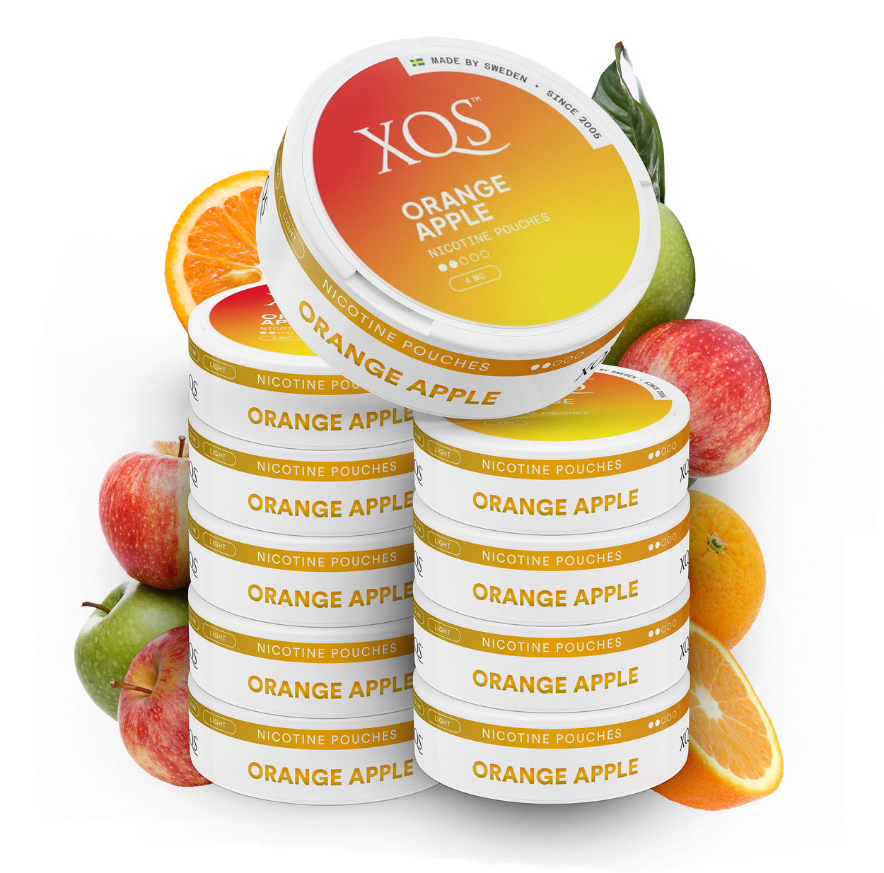 10 Cans XQS Orange Apple 4mg