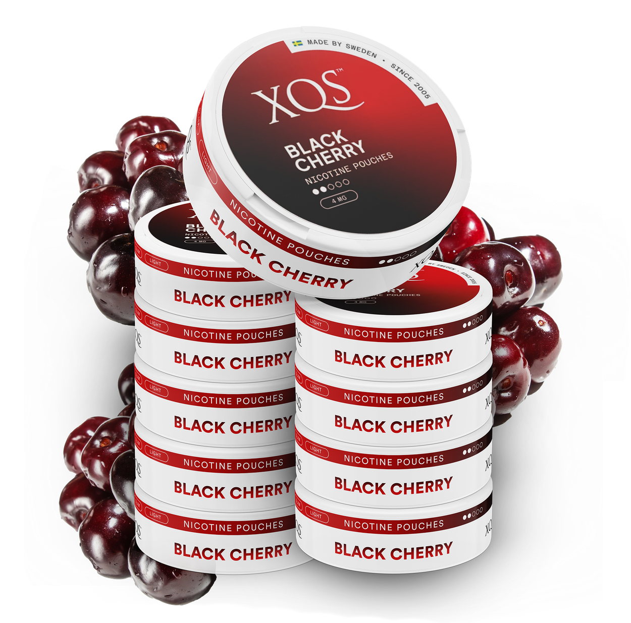 10 Cans XQS Black Cherry 4mg