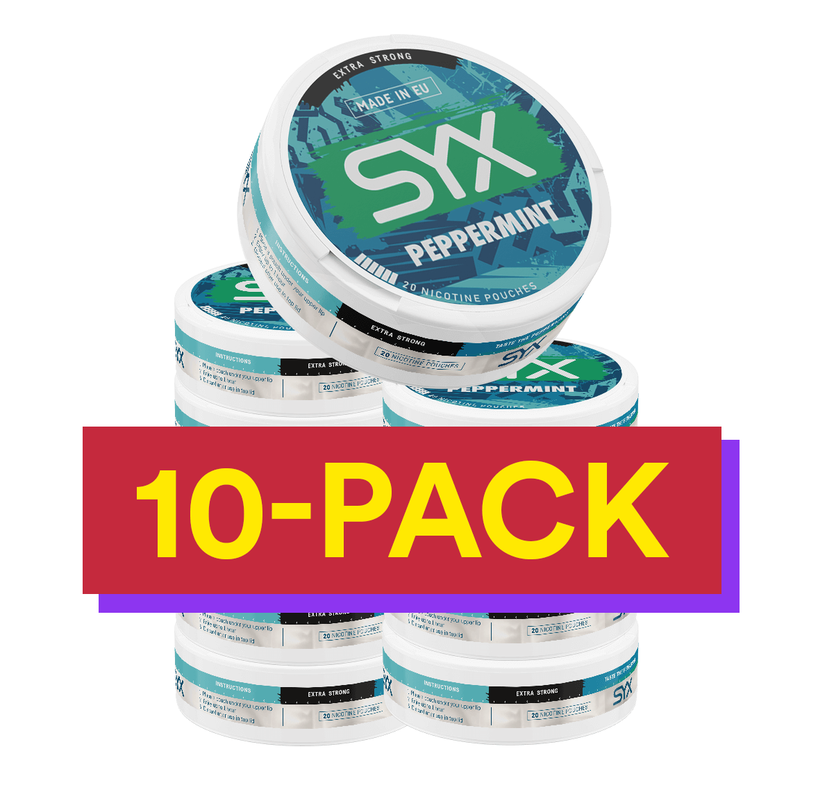 10x SYX Peppermint Xtra Strong